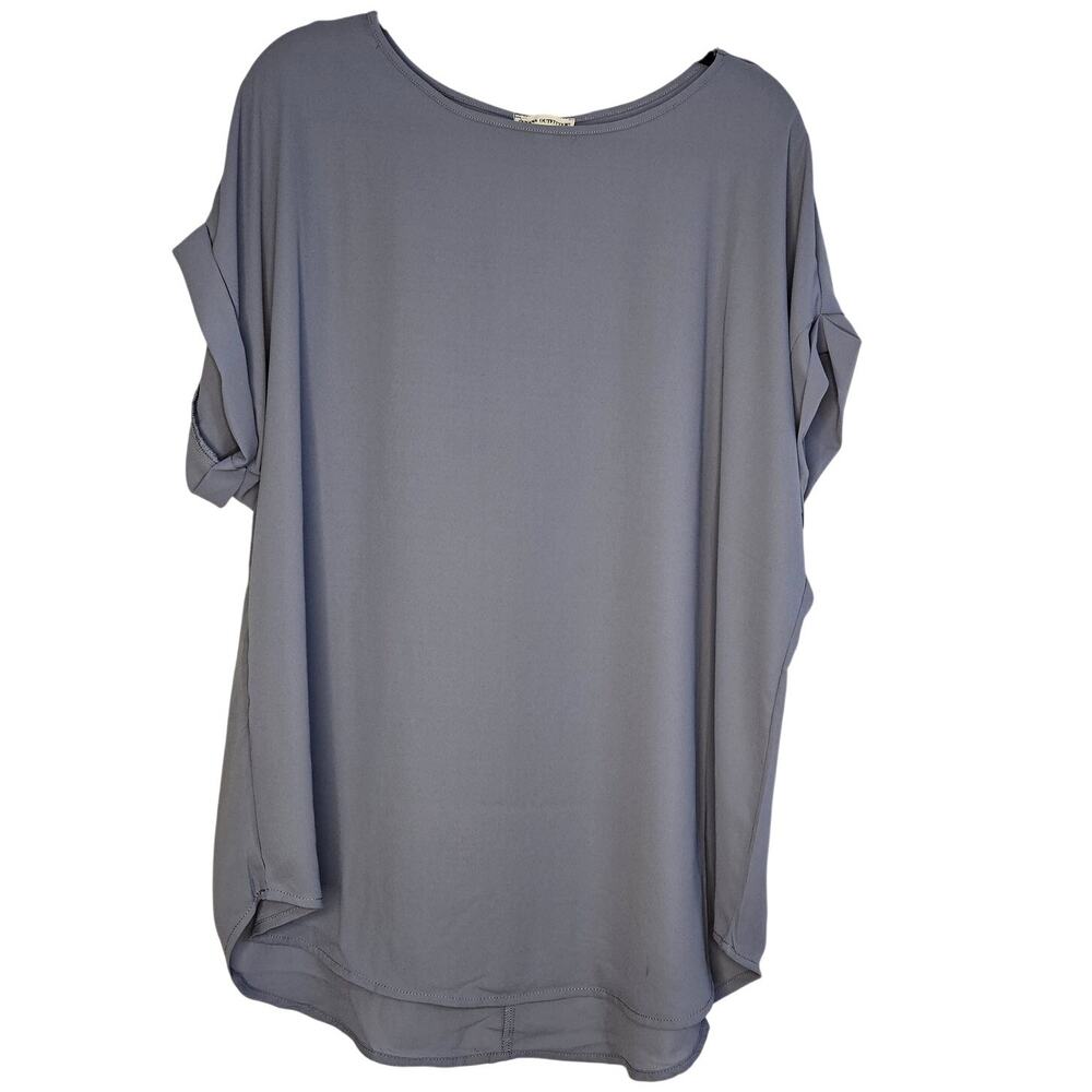 Zenna outfitters blue Rolled short sleeved blouse shirt size 2X